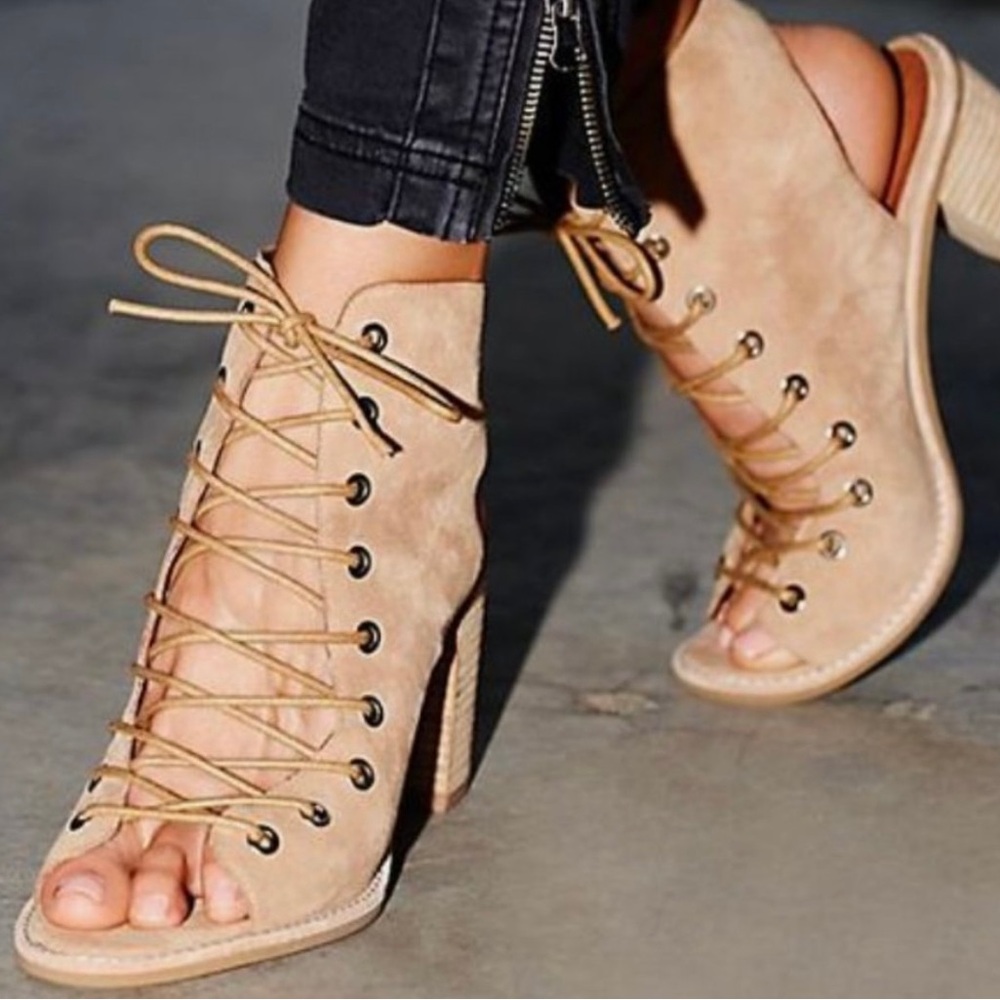 Jeffrey Campbell × Free People Minimalist lace-up booties 8